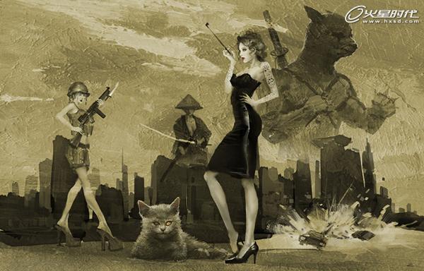 Photoshop繪畫教程:《秘密特工》海報繪制過程解析