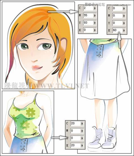 CorelDRAW繪制卡通插畫(huà)美女教程清晨的陽(yáng)光