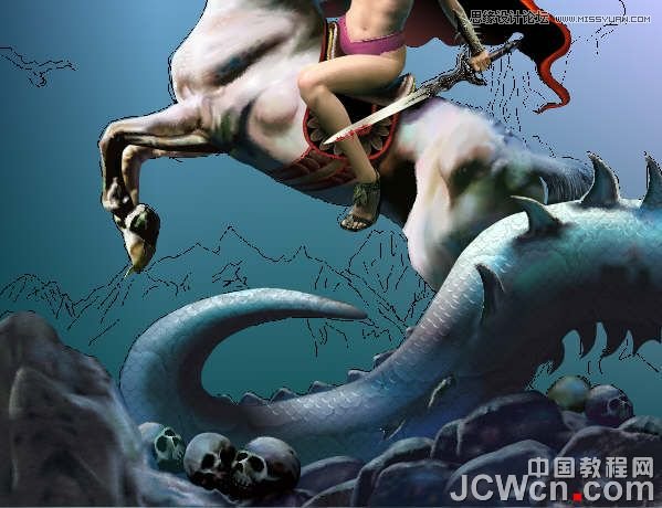 CorelDRAW巧用網格工具繪制惡魔谷插畫