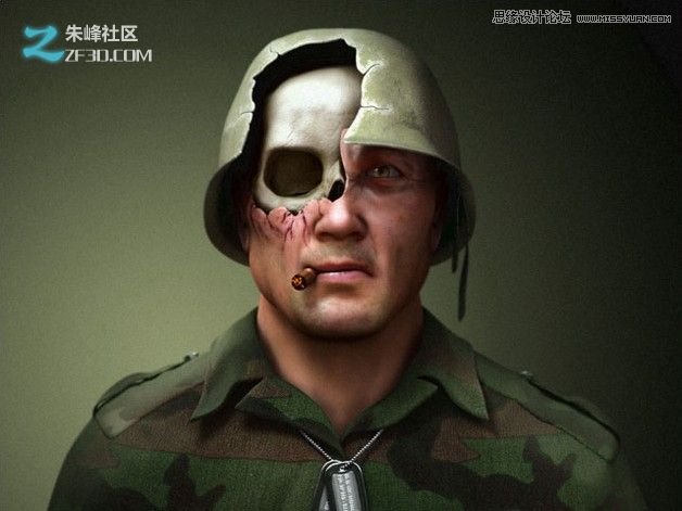 3DMAX制作科技獨眼怪人建模教程