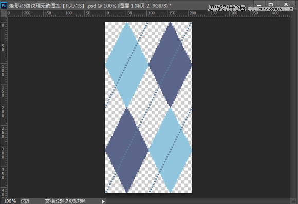 Photoshop制作菱形針織紋理無縫填充圖案