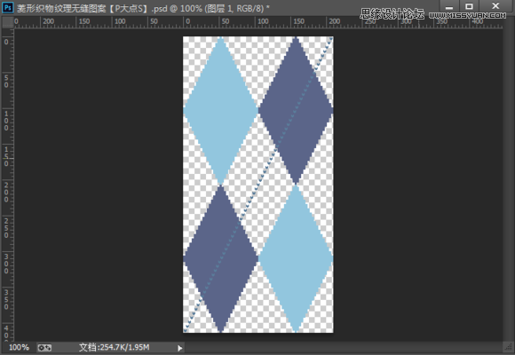 Photoshop制作菱形針織紋理無縫填充圖案
