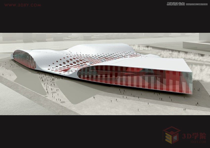 3DMAX利用Poly制作異形體育館建筑效果