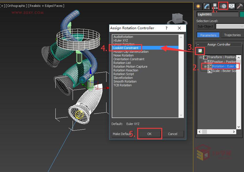 3DSMAX使用注視控制器綁定燈光特效