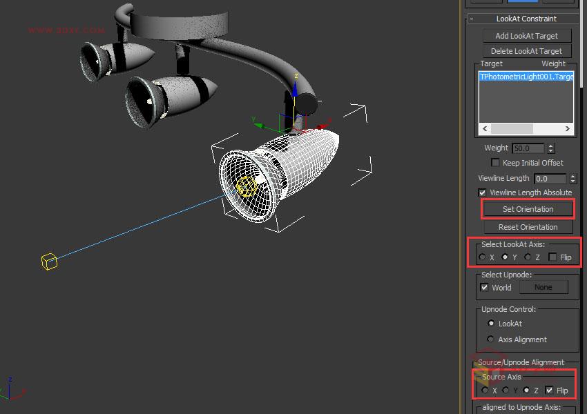 3DSMAX使用注視控制器綁定燈光特效