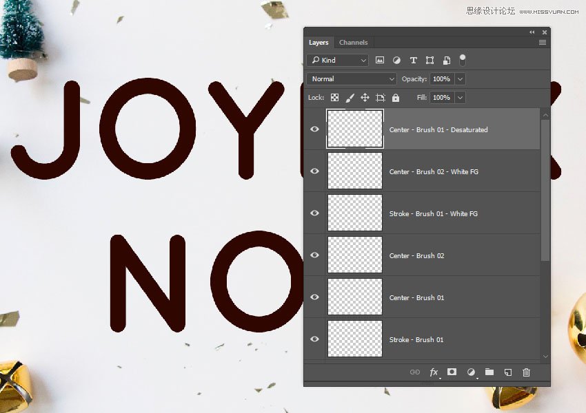 Photoshop制作毛茸茸的圣誕節字體【英】