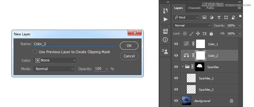 Photoshop制作星光裝飾的圣誕樹【英】