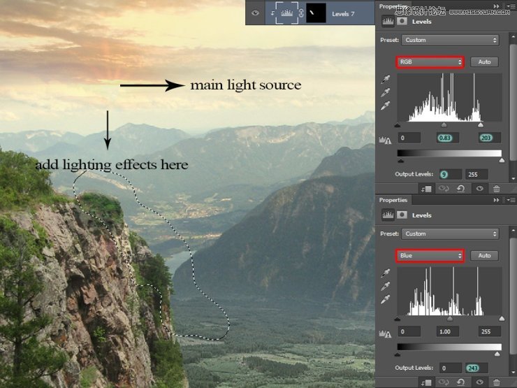 Photoshop合成山谷中爬滿藤蔓的瓶子