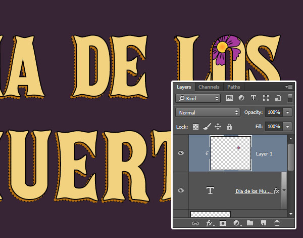 Photoshop制作復古花朵組成的藝術字【英】
