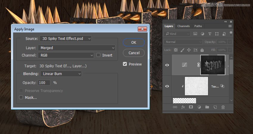 Photoshop制作金屬質感的3D立體字【英】