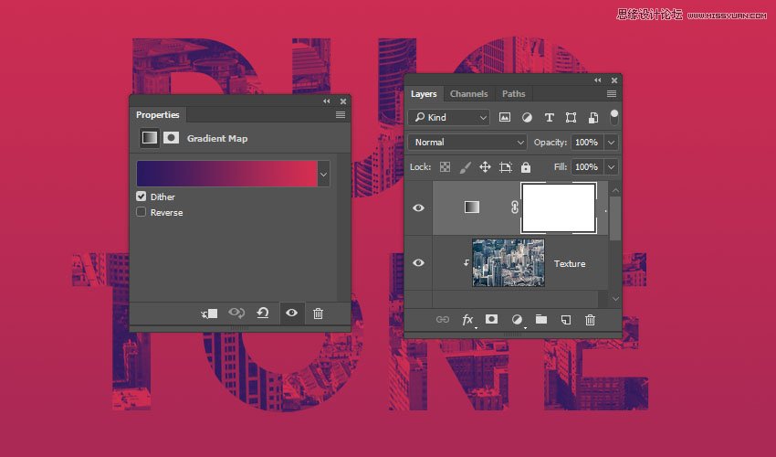 Photoshop制作復古雙重曝光字體