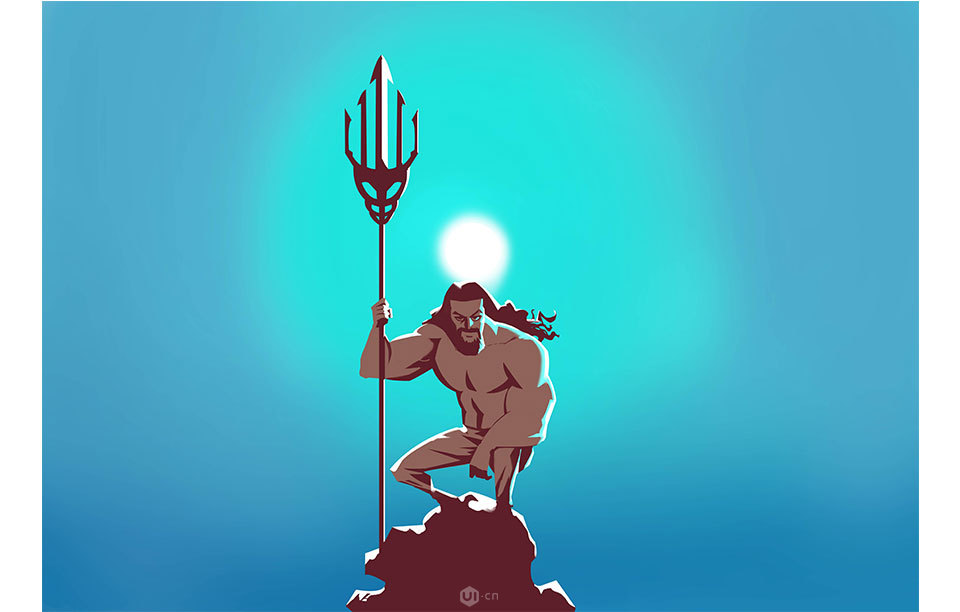 商業插畫:PS繪制逼真的DC海王插畫