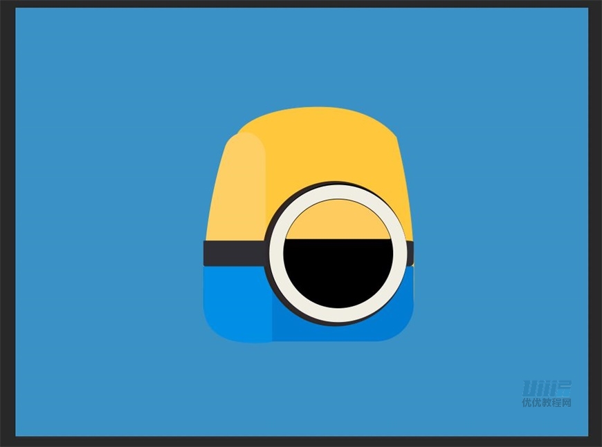 小黃人圖標:PS繪制小黃人擬物圖標