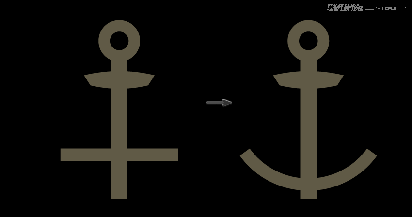 時尚船錨:AI繪制鮮花裝飾的船錨圖標(biāo)