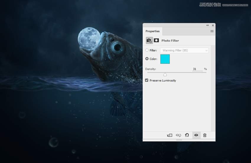 創(chuàng)意合成:用PS合成吞月的魚怪作品