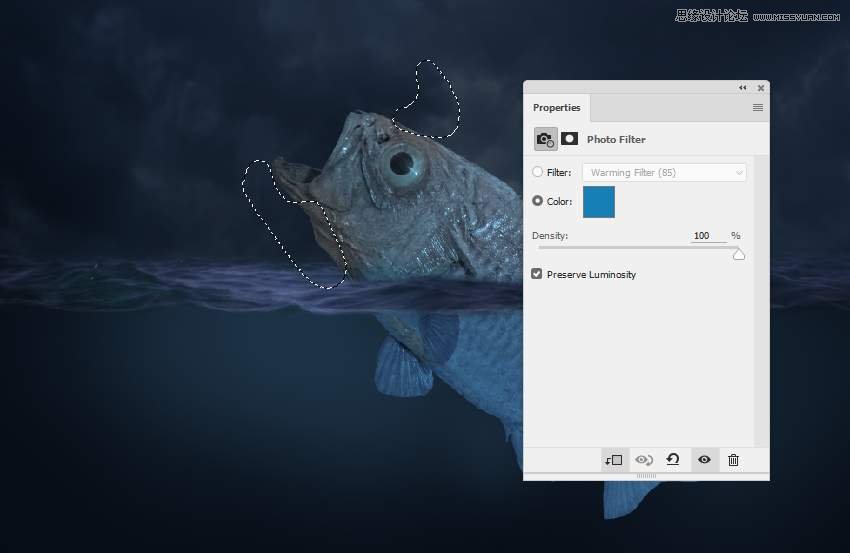 創意合成:用PS合成吞月的魚怪作品