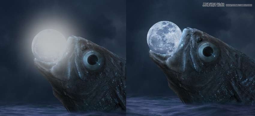 創(chuàng)意合成:用PS合成吞月的魚怪作品
