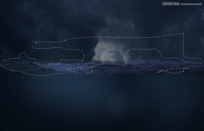 創意合成:用PS合成吞月的魚怪作品