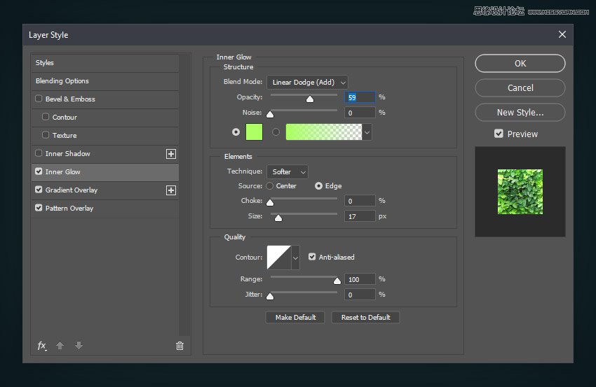 綠葉字體:用PS制作葉子組成的立體字