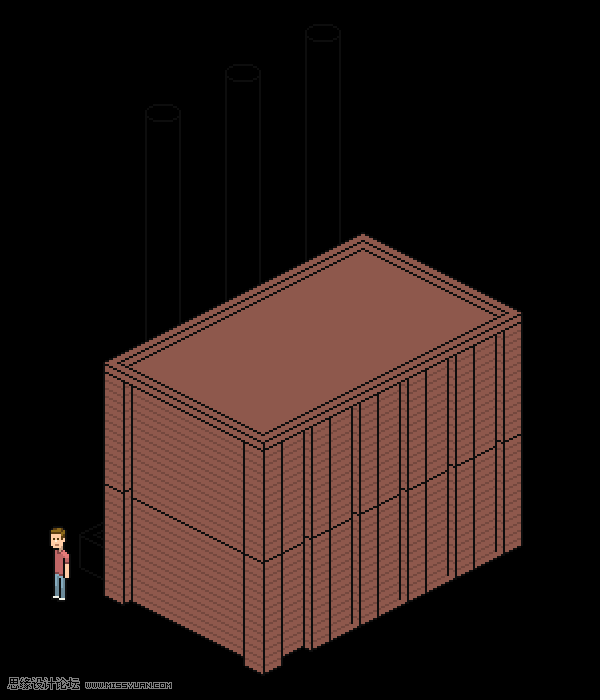像素工廠:用PS設計等距像素的工廠圖標