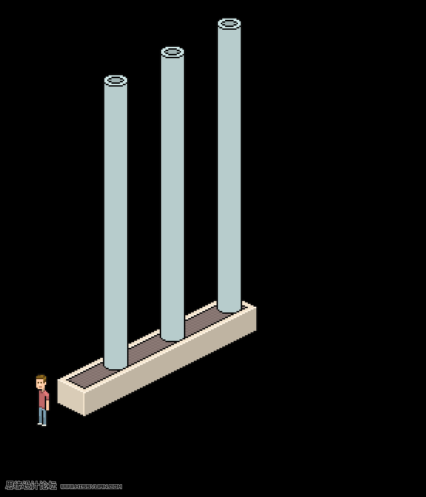 像素工廠:用PS設計等距像素的工廠圖標