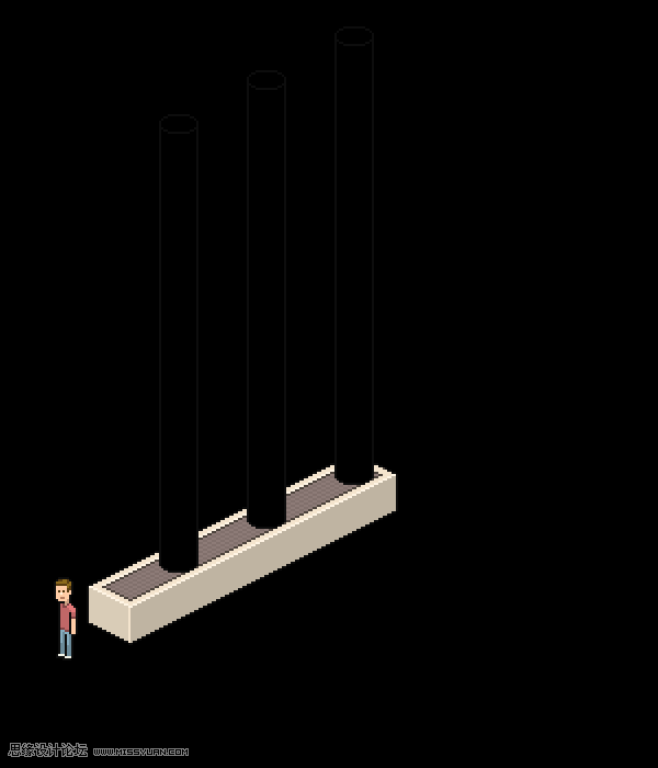 像素工廠:用PS設計等距像素的工廠圖標