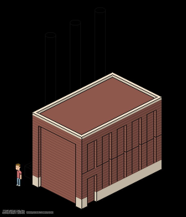 像素工廠:用PS設計等距像素的工廠圖標