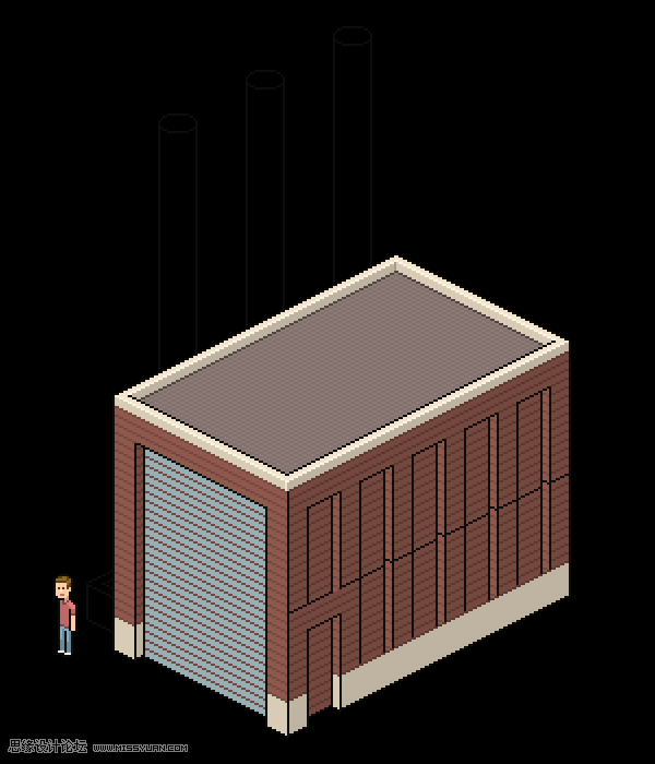 像素工廠:用PS設計等距像素的工廠圖標