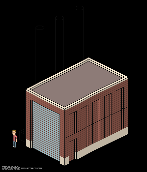 像素工廠:用PS設計等距像素的工廠圖標