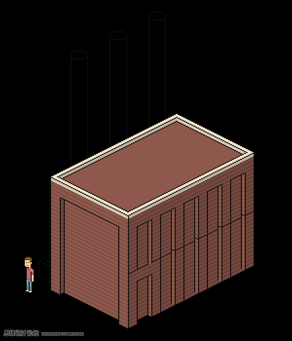 像素工廠:用PS設計等距像素的工廠圖標