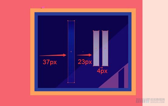 Illustrator繪制漸變風格的建筑場景插畫