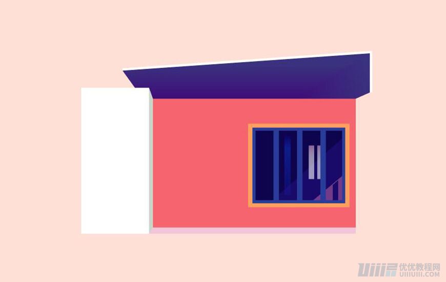 Illustrator繪制漸變風格的建筑場景插畫