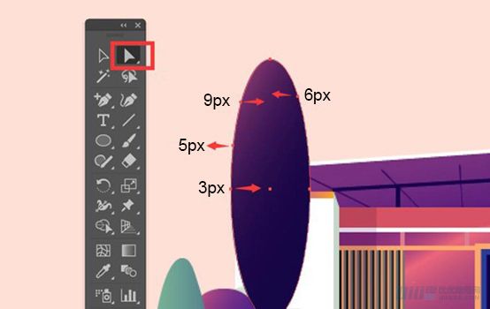 Illustrator繪制漸變風格的建筑場景插畫