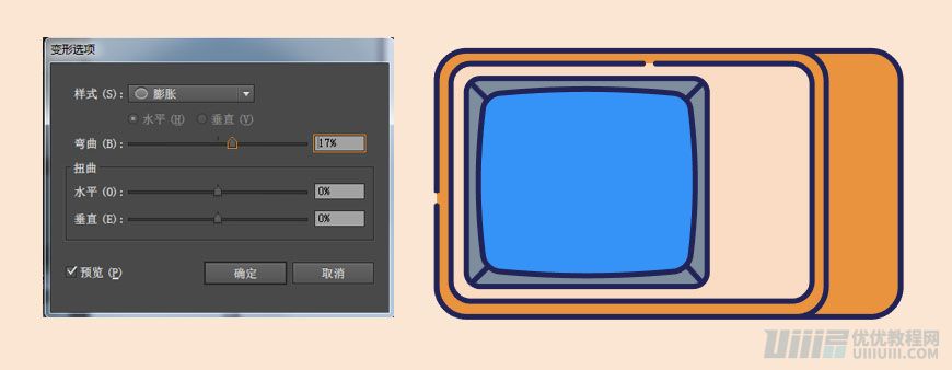 Illustrator制作扁平化風(fēng)格的電視機(jī)